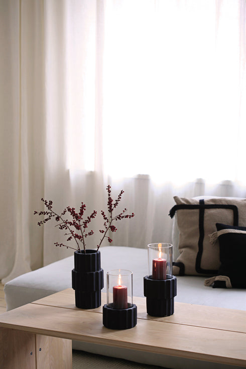 Nutchess, Lantern, dia11xH20cm, Coal